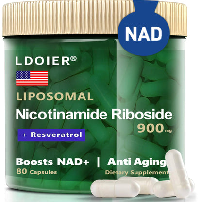 NAD Supplement 900mg - Promotes Vitality & Cognitive Function - 80 Capsules