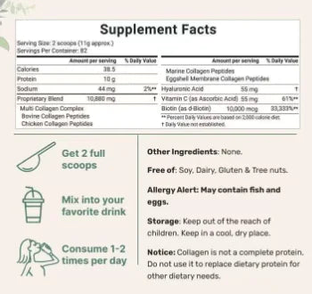 Multi Collagen Peptide Powder - 82 Servings